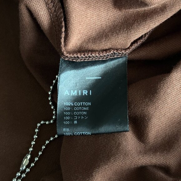 Amiri Brown & White Staggered Logo T-Shirt - Picture 4 of 4